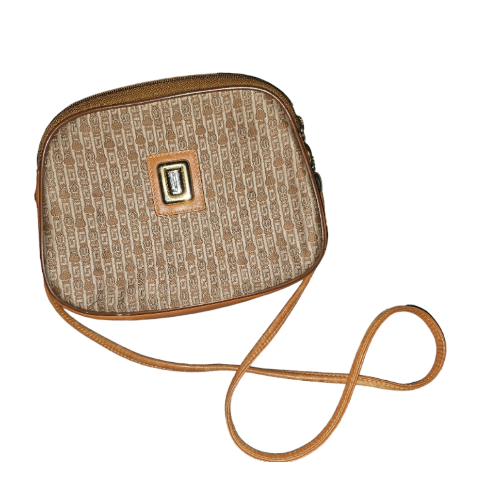 Judith Leiber LOGO CANVAS & LEATHER SHOULDER BAG CROSS BODY MONOGRAM